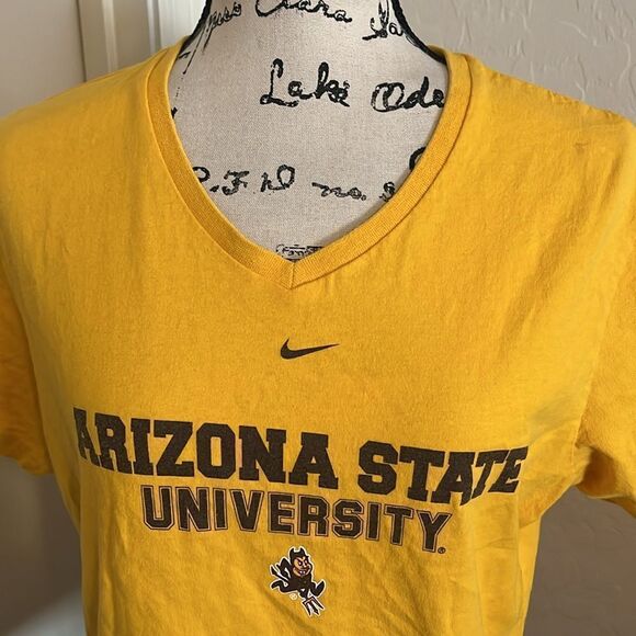 Y2K Nike ASU Arizona State University Sun Devils Yellow Graphic Shirt - Picture 4 of 9